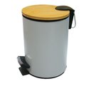 Ver imagem 1 de Lixeira 3l C/ Pedal e Tampa de Bambu N2443746 Branco -quanhe