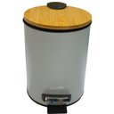 Ver imagem 2 de Lixeira 3l C/ Pedal e Tampa de Bambu N2443746 Branco -quanhe