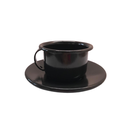 Ver imagem 3 de Xicara Esmaltada Com Pires 180ml Preta