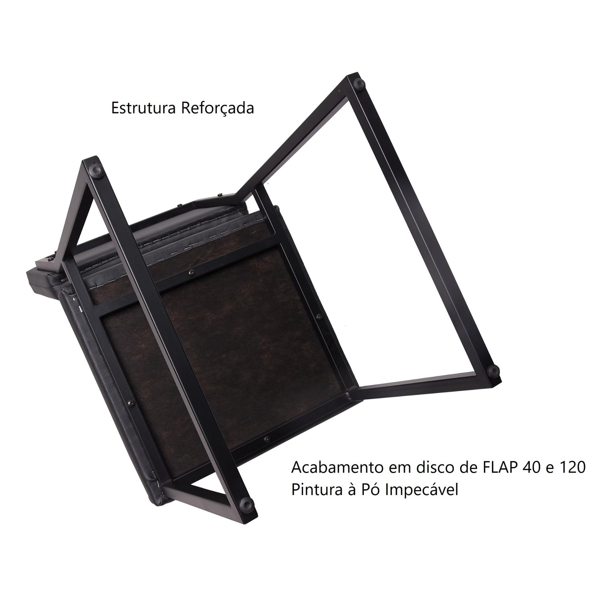 Cadeira Industrial Estofada e Metalon - Preto Fosco 47 CM Casadecorlis - 3
