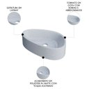 Ver imagem 3 de Cuba Pia para Banheiro Gota 43cm Maitê C08 Branco Granit - Mpozenato