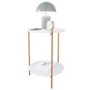 Ver imagem 2 de Mesa de Apoio Lateral Duda Branco com Pés de Ferro Bronze