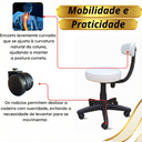Ver imagem 7 de Cadeira Mocho para Estética Clinica Atendimento Ergonômica Regulagem de Altura Giratória Rodinhas