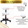 Cadeira Mocho para Estética Clinica Atendimento Ergonômica Regulagem de Altura Giratória Rodinhas - 6