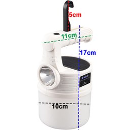 Luminaria Solar Lanterna 2 Em 1 Duplo Led Gancho Pendurar Portatil Acampamento A Prova De Agua - 2