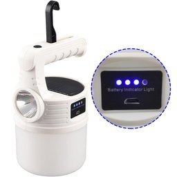 Luminaria Solar Lanterna 2 Em 1 Duplo Led Gancho Pendurar Portatil Acampamento A Prova De Agua - 1