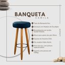 Ver imagem 5 de Kit 04 Bancos Alto Camila Estofada Para Bancada Bar Azul