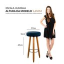 Ver imagem 3 de Kit 04 Bancos Alto Camila Estofada Para Bancada Bar Azul