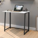Ver imagem 1 de Escrivaninha Industrial Tampo 80 cm Dobrável MDF Aço Escritório Moderna Branca