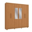 Ver imagem 3 de Guarda Roupa Casal 6 Portas com 3 Gavetas Pés e Espelhos 232cm Cb03m569 Kappesberg