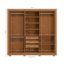 Ver imagem 2 de Guarda Roupa Casal 6 Portas com 3 Gavetas Pés e Espelhos 232cm Cb03m569 Kappesberg