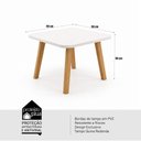 Ver imagem 2 de Conjunto de Jantar Bela Mesa MDF 4 Cadeiras Veludo Bege 90cm Bom Pastor