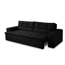 Ver imagem 4 de Sofá Retrátil 3 Lugares com Molas 2,00m Vera Suede Preto