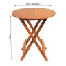 Conjunto Restaurante de Mesa Dobravel de Madeira 60cm Redondo com 4 Cadeiras Natural - 4