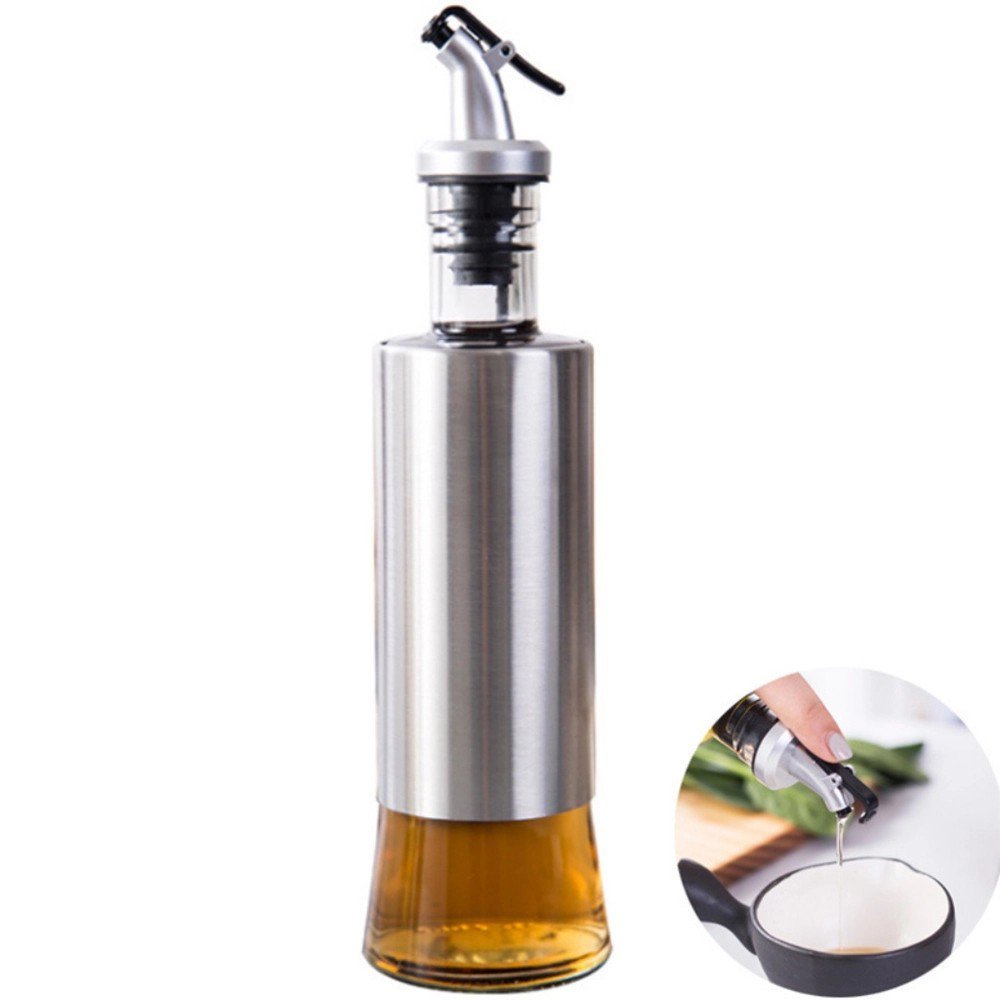 Porta Azeite Vinagre Óleo Inox Dosador Galheteiro 300ml - 1