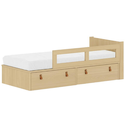 Cama Infantil com Duas Gavetas com Cabeceira e Grade de Proteção Linha Join Quater