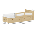 Ver imagem 3 de Cama Infantil com Duas Gavetas com Cabeceira e Grade de Proteção Linha Join Quater