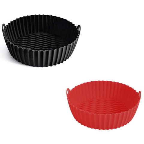 Kit 2 Formas de Silicone para Air Fryer 19,5x16,5x5cm