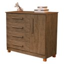Ver imagem 2 de Cômoda para Quarto Sapateira 4 Gavetas Grécia Castanho