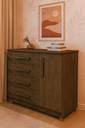 Ver imagem 1 de Cômoda para Quarto Sapateira 4 Gavetas Grécia Castanho