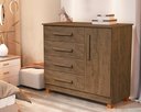 Ver imagem 4 de Cômoda para Quarto Sapateira 4 Gavetas Grécia Castanho