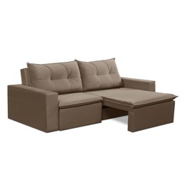 Sofá Retrátil 2 Lugares 1,80m Luna Suede Cappuccino Adonai Estofados - 2