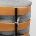 Ver imagem 6 de Cadeira Costela Decorativa Sala Quarto com Puff Linho Cinza