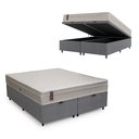Ver imagem 1 de Cama Box Baú King + Colchão Molas Ensacadas - Airtech Nero (193x203x60) - Hellen