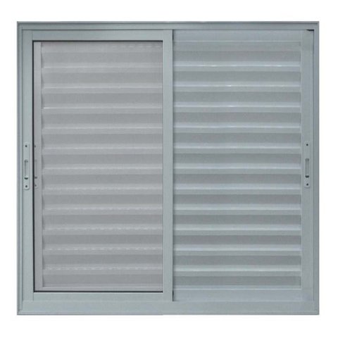 Janela de Alumínio Branco Veneziana de Correr 3 Folhas Móveis Suprema Sem Grade Hale-1.20(L)X1.00(A)