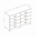 Ver imagem 2 de Cômoda 8 Gavetas MDP Puxador MDF Off White Cinamomo Aramóveis