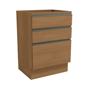 Armário de Cozinha Balcão 60cm 3 Gavetas G743 Maxxi Canela Kappesberg - Canela