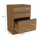 Ver imagem 4 de Armário de Cozinha Balcão 60cm 3 Gavetas G743 Maxxi Canela Kappesberg - Canela