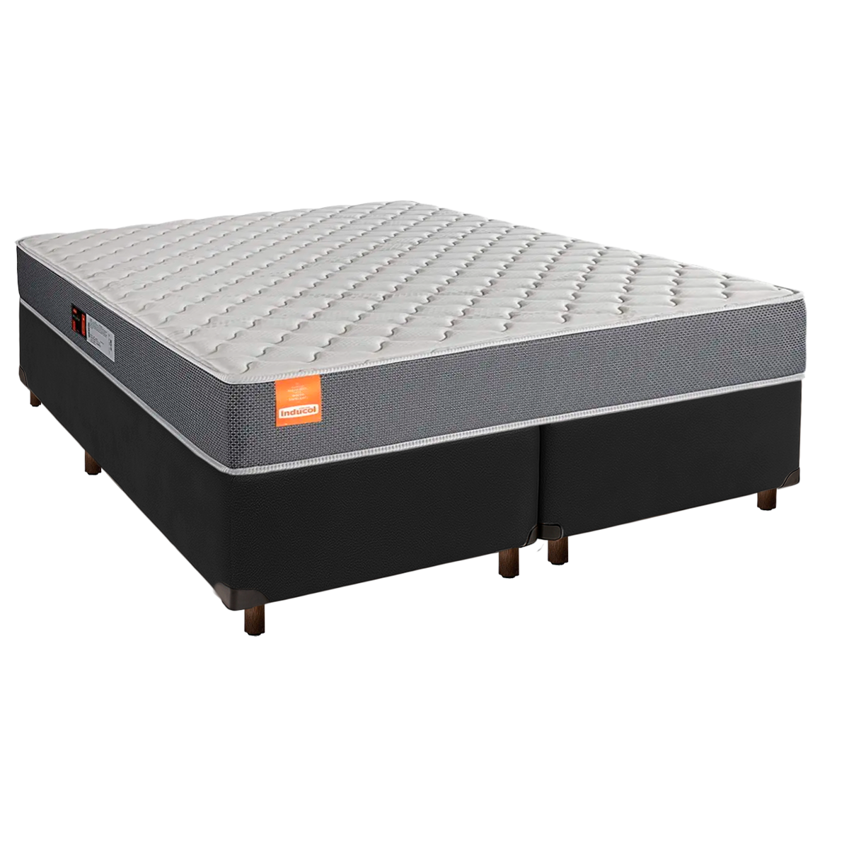 Cama Box Preto Queen + Colchão D23 Pro Inducol | MadeiraMadeira