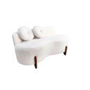 Ver imagem 3 de Namoradeira Sofá Feijão Lounge 120cm Orgânica Bouclé Marfim