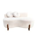 Ver imagem 5 de Namoradeira Sofá Feijão Lounge 120cm Orgânica Bouclé Marfim