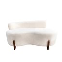 Ver imagem 4 de Namoradeira Sofá Feijão Lounge 120cm Orgânica Bouclé Marfim
