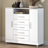 Comoda 5 Gavetas 2 Portas Branco Isabele - 1