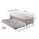 Ver imagem 2 de Bicama Box Baú Linho 88x188 com Colchão Ecoline D33 Ecoflex