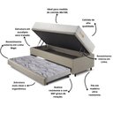 Ver imagem 5 de Bicama Box Baú Linho 88x188 com Colchão Ecoline D33 Ecoflex