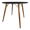 Ver imagem 2 de Mesa Jantar Redonda 90cm Preto MDF Pé Palito + Suporte V