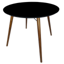 Ver imagem 1 de Mesa Jantar Redonda 90cm Preto MDF Pé Palito + Suporte V