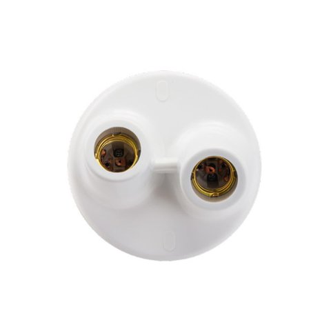 Kit 10 Plafon Redondo Duplo Bocal Porcelana E-27 Bco - Opl
