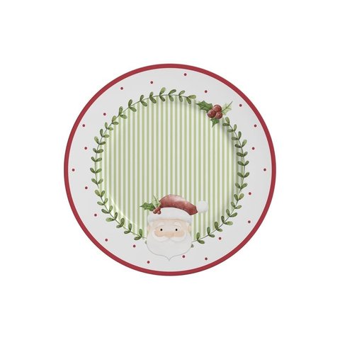 Conjunto com 6 Pratos de Sobremesa Ludic Natal Ø21cm Alleanza Cerâmica