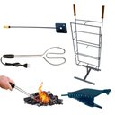 Ver imagem 1 de Kit Espeto Costela Fogo Chão Acendedor 220 Fole e Espalhador