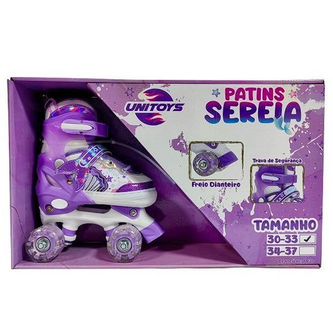 Patins Quad Sereia Lilas Unitoys 30-33 2651
