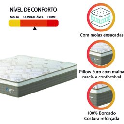 Colchão Queen PROBEL Casal Molas Ensacadas Guarda Costas Alameda 158x198x30cm Marrom / Branco Probel - 3