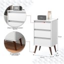 Ver imagem 2 de Criado Mesa de Cabeceira Retrô com Gaveta Wood:Branco