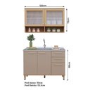 Ver imagem 4 de Cozinha Compacta 100 Mdf 2 Peças sem Tampo e Vidro Canelado 120cm Duna Luciane Móveis
