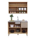 Ver imagem 3 de Cozinha Compacta 100 Mdf 2 Peças sem Tampo e Vidro Canelado 120cm Duna Luciane Móveis