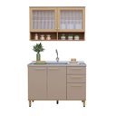 Ver imagem 2 de Cozinha Compacta 100 Mdf 2 Peças sem Tampo e Vidro Canelado 120cm Duna Luciane Móveis
